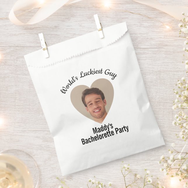 Funny Bachelorette Party Groom's Face Favour Bag (Clipped)