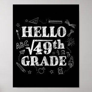 Funny Back To School 7th Grade Square Root Of 49 S Poster