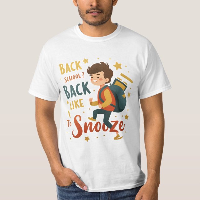 Funny Back to School Cartoon Tee – Student Humour  (Front)