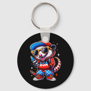 Funny Back To School Crayon Teacher Hip Hop Opossu Key Ring