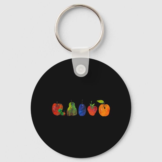 Funny Back to School Cute Hungry Lover Fruits Key Ring (Front)