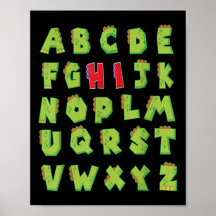 Funny Back To School Hi Alphabet Pre K Kindergarte Poster