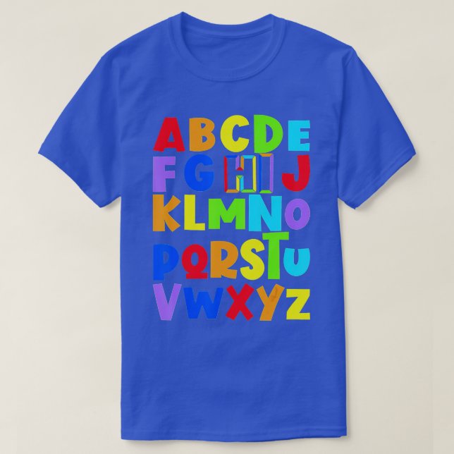 Funny Back To School Hi Alphabet Pre K kindergarte T-Shirt (Design Front)