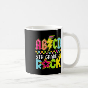 Funny Back To School Lightning Bolt 5th Grade Rock Coffee Mug