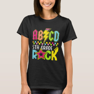 Funny Back To School Lightning Bolt 5th Grade Rock T-Shirt