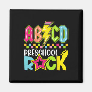 Funny Back To School Lightning Bolt Preschool Rock Magnet