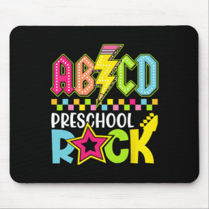 Funny Back To School Lightning Bolt Preschool Rock Mouse Pad