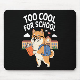 Funny Back To School Nerdy Dog Mouse Pad