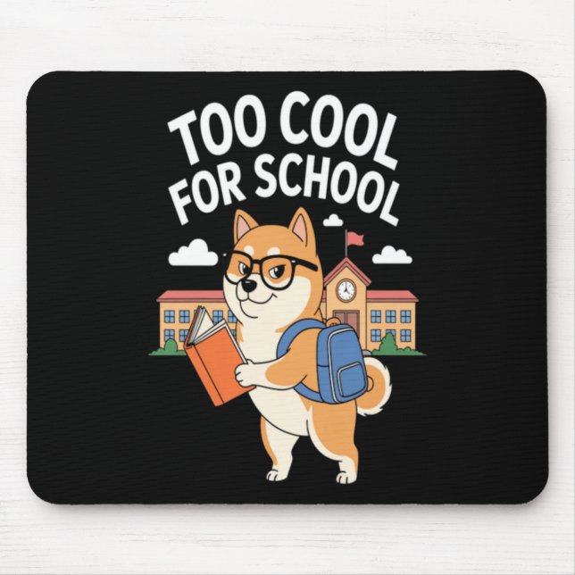 Funny Back To School Nerdy Dog Mouse Pad (Front)