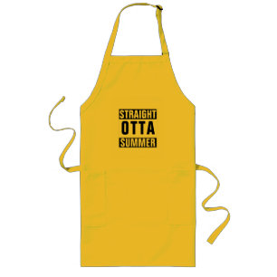 Funny Back to School Straight Outta Summer Humour Long Apron