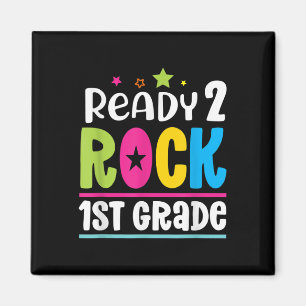 Funny Back To School Student Teacher Ready 2 Rock Magnet