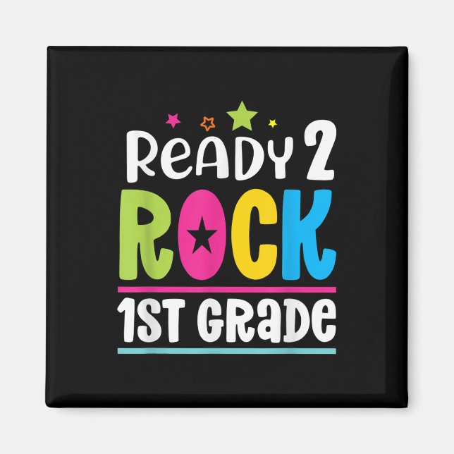 Funny Back To School Student Teacher Ready 2 Rock  Magnet (Front)