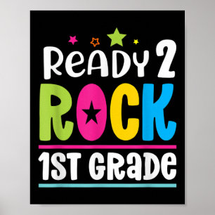 Funny Back To School Student Teacher Ready 2 Rock  Poster