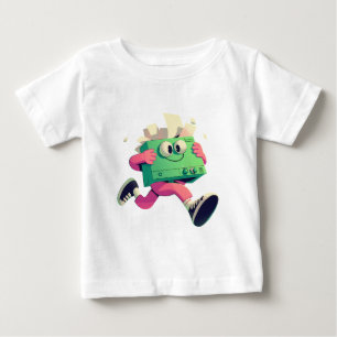 Funny Back to School Supply Box Cartoon Character Baby T-Shirt