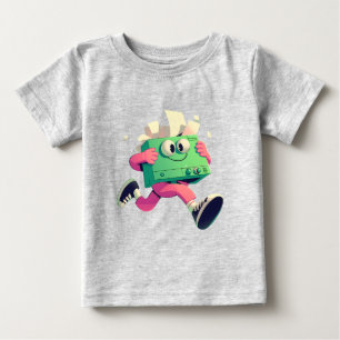 Funny Back to School Supply Box Cartoon Character Baby T-Shirt