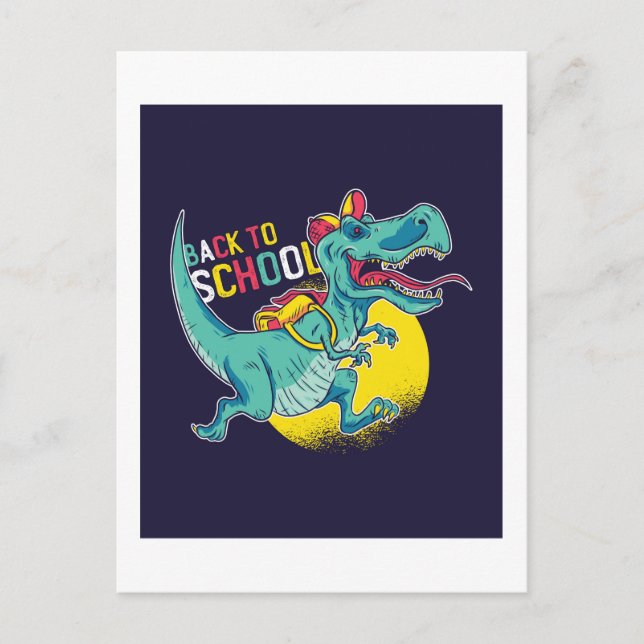 Funny Back To School T-Rex Dinosaur Teen Gifts Postcard (Front)