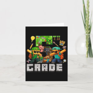 Funny Back To School Tee 5th Grade Dabbing Gamers  Card