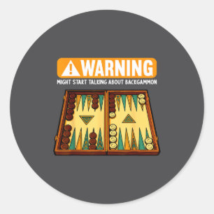 Funny Backgammon  Classic Round Sticker