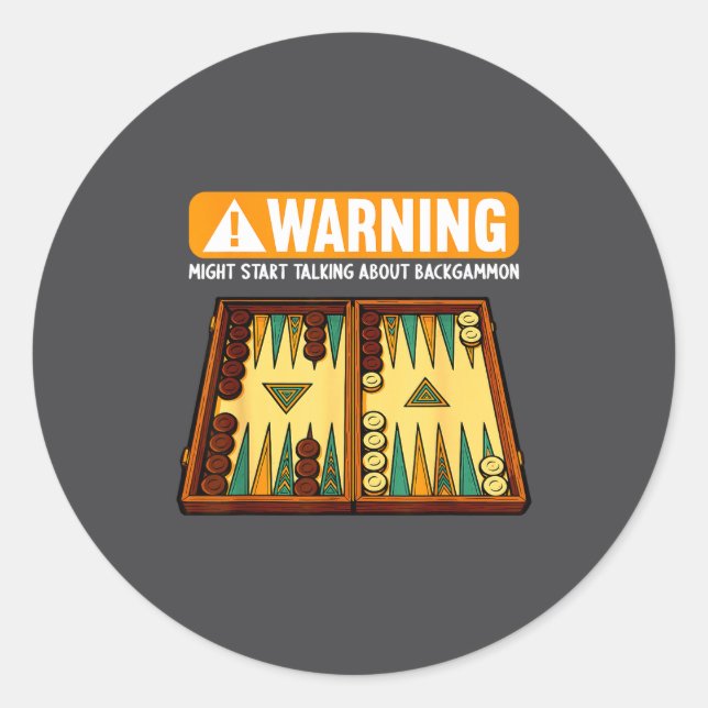 Funny Backgammon  Classic Round Sticker (Front)