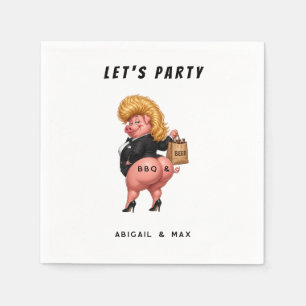 Funny Backyard BBQ & Beer Napkin