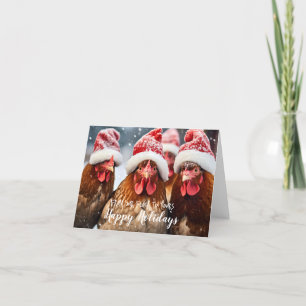 Funny Backyard Chickens Christmas Happy Holidays Card