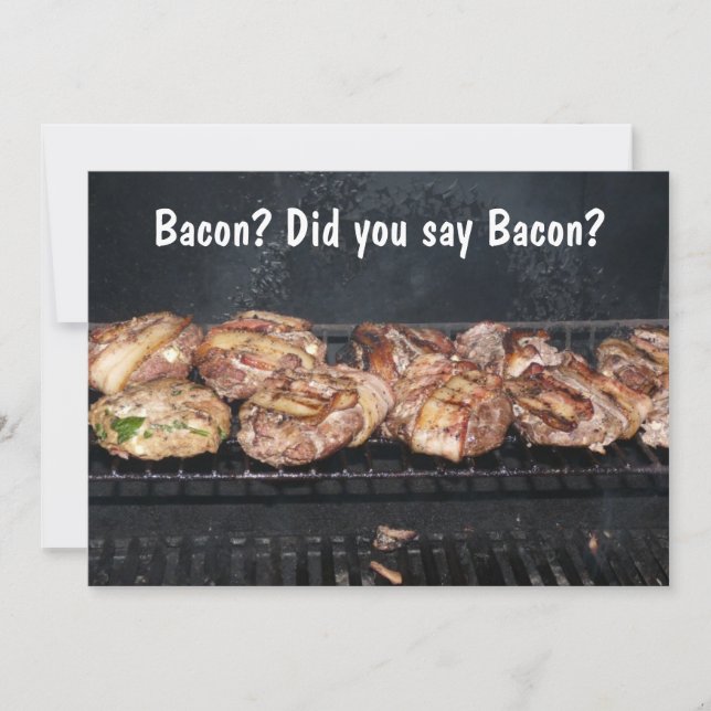Funny Bacon BBQ party Invitation (Front)