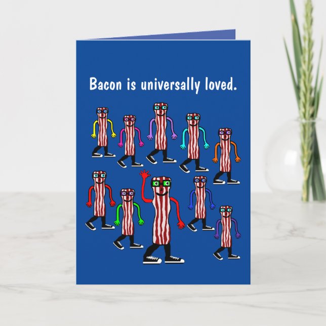 Funny Bacon Birthday Card Gift (Front)