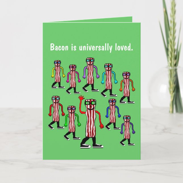Funny Bacon Birthday Card Gift (Front)