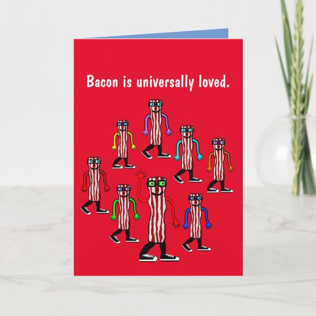 Funny Bacon Birthday Card Gift (Front)