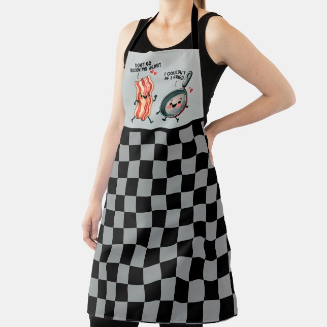 Funny bacon egg pun word art kitchen fun apron (Insitu)
