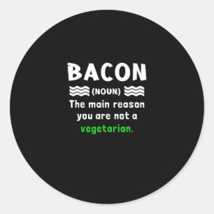 Funny Bacon Lover BBQ Pork Classic Round Sticker