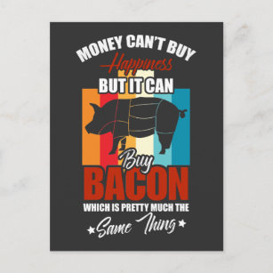 Funny Bacon Quote for BBQ Grillmaster Postcard