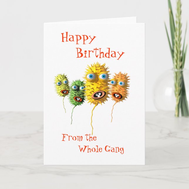 Funny Bacteria birthday card (Front)