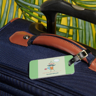 Funny Bacteriologist Scientist with Big Moustache Luggage Tag