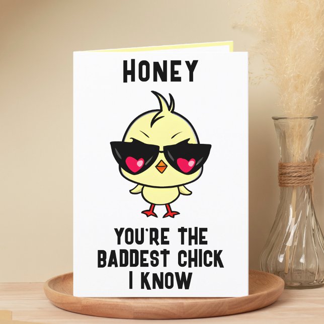 Funny Bad Chick Chicken Spouse Happy Birthday Thank You Card (Funny Bad Chick Chicken Spouse Happy Birthday Thank You Card)
