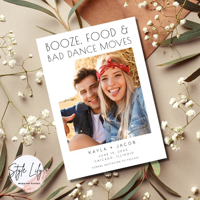 Funny Bad Dance Moves Photo Wedding Save the Date Announcement (Creator Uploaded)