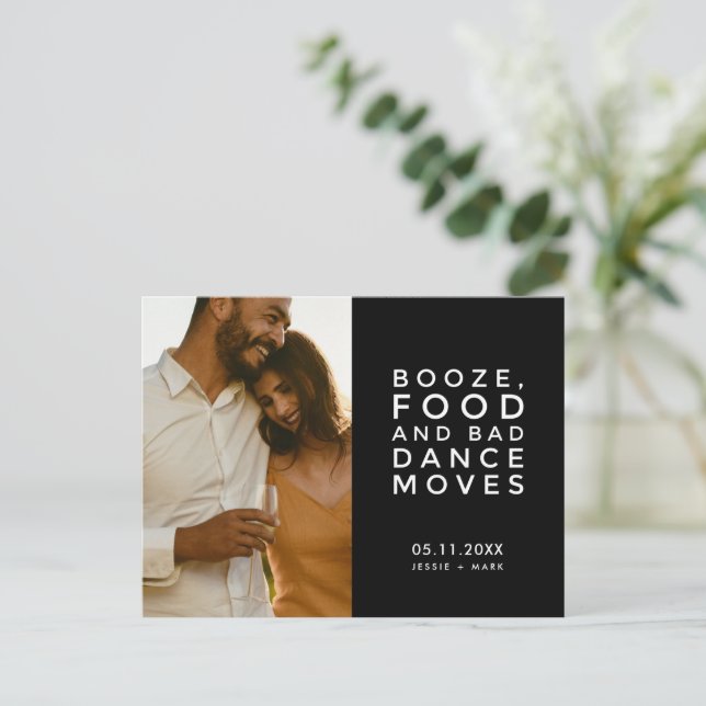 Funny Bad Dance Moves Wedding Save the Date Announcement Postcard (Standing Front)