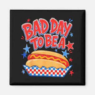 Funny Bad Day to Be a Hotdog 4th of July Magnet