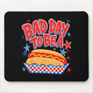 Funny Bad Day to Be a Hotdog 4th of July Mouse Pad