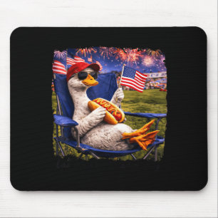 Funny bad day to be a hotdog goose 4th of july men mouse pad