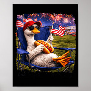 Funny bad day to be a hotdog goose 4th of july men poster