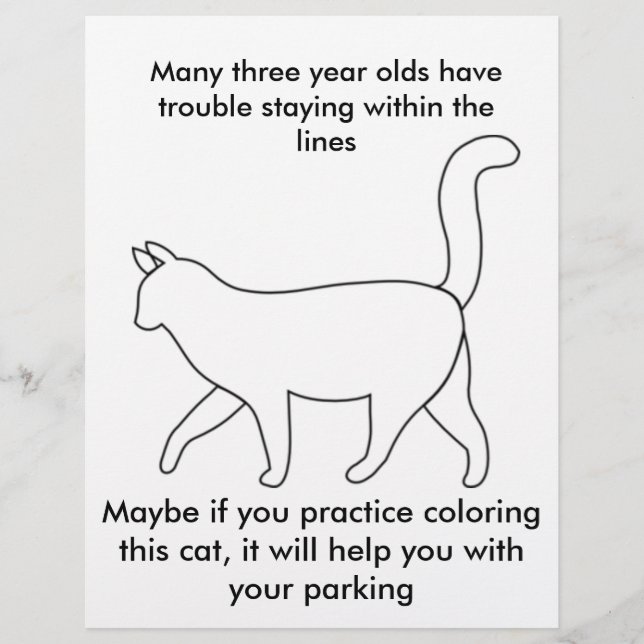 funny bad driver flyer attention dumb parking job (Front)