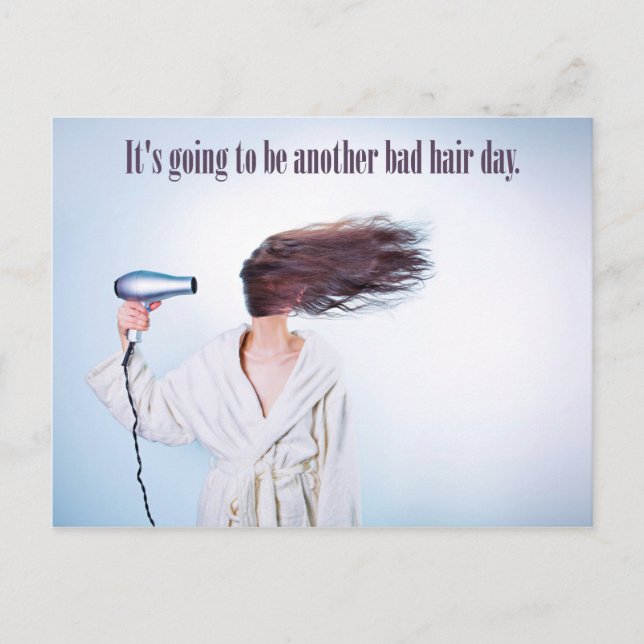 Funny Bad Hair Day postcard (Front)