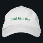 Funny Bad Hair Quote Trendy Unique Custom Lazy Embroidered Hat<br><div class="desc">Make a statement with this trendy embroidered baseball cap featuring a funny quote about bad hair days and a lazy vibe. The text and thread colour can be fully customised, making it the perfect accessory for those who love humour, casual style, and a laid-back approach to life. Great as a...</div>