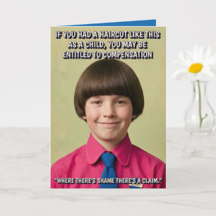 Funny Bad Haircut 1970s Birthday Card