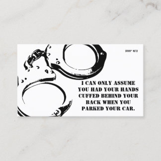 Funny Bad Parking Note Business Card