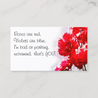 Funny Bad Parking Note Business Card