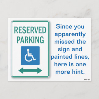 Funny Bad Parking Note Postcard