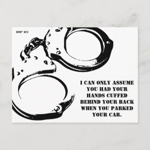 Funny Bad Parking Note Postcard