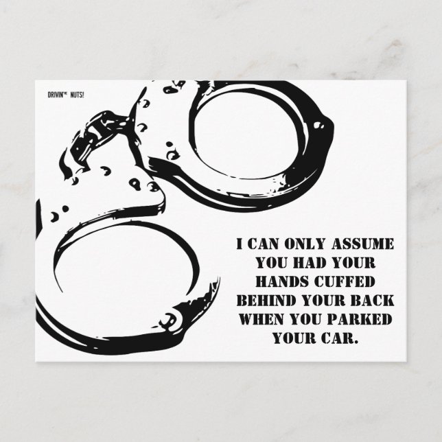 Funny Bad Parking Note Postcard (Front)